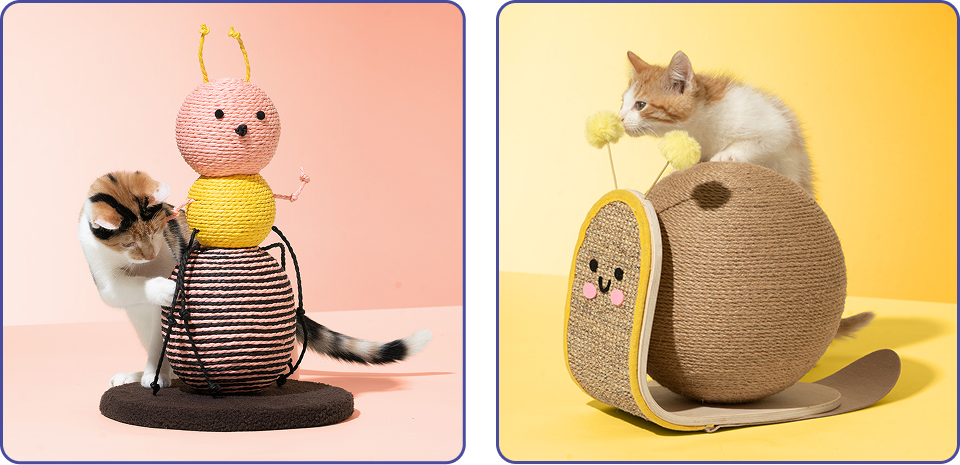 oodles pet durable premium sisal jute cat scratcher natural for cats and kittens